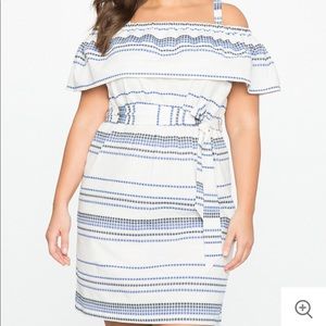 Eloquii off the shoulder fit and flare dress